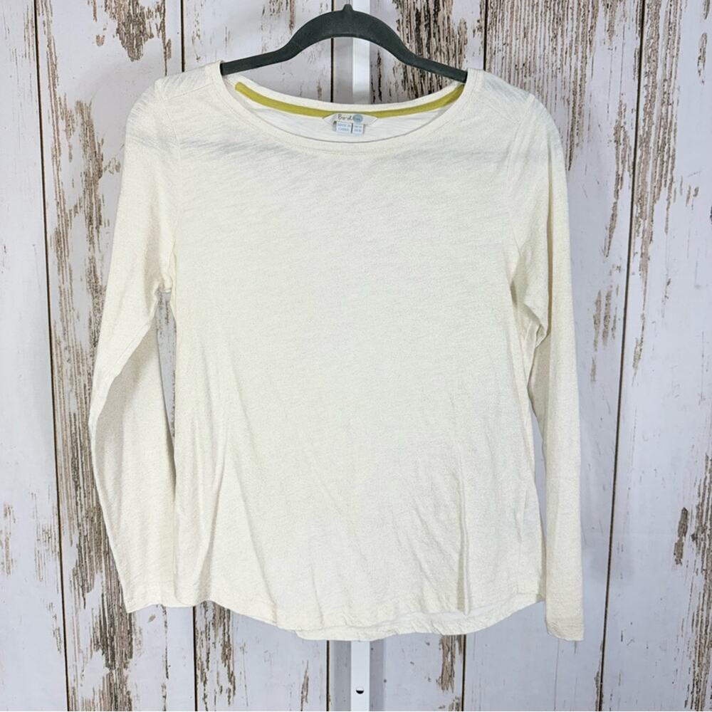 Boden, Off-White Gold Glitzy Long Sleeve Top. Size 10. Excellent condition!